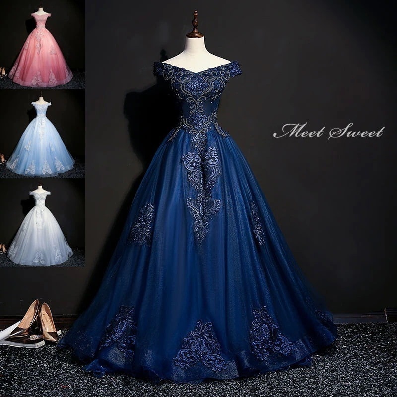 ウェディングドレス ウエディングドレス カラードレス ステージ衣装 ネイビー ピンク ライトブルー グレー 演奏会 ロングドレス 発表会ドレス コンサート コンクール ウェディング 舞台衣装 大人 大 16,809円