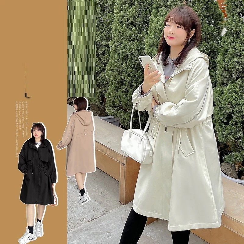 春ジャケッ 大きいサイズの婦人服の春服の新型の韓国版の気場の風の衣服の太ったMM 200斤の長い金の通勤の風のコ