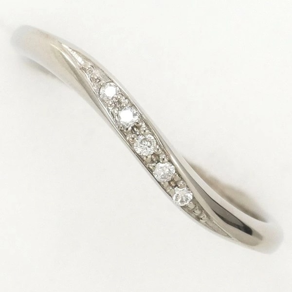 4℃ K10WG リング 指輪 8号 ダイヤ 総重量約1.2g ジュエリー 中古