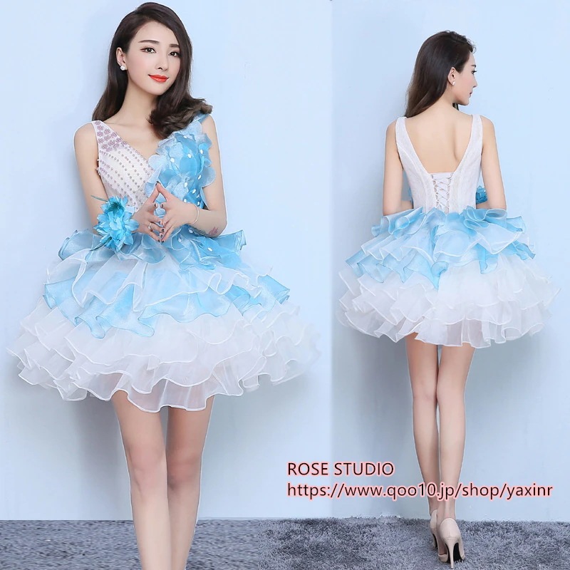 【3日出荷】カラー ミニ 安い 花嫁 結婚式 二次会 アイドル パーティー 披露宴 演奏会 イブニン