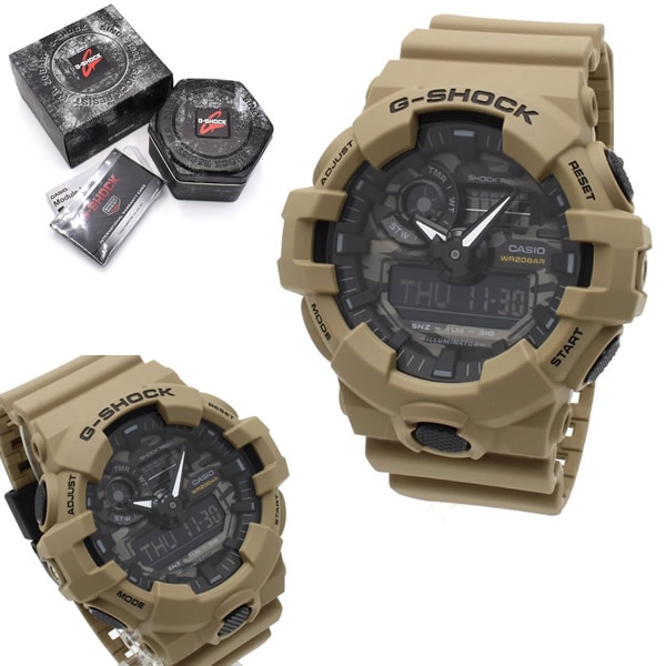 腕時計 G-SHOCK Gショック GA-700CA-5ADR ANALOG-DIGITAL GA-700 SERIES 腕時計 ウォッチ メンズ ブラック ベージュ