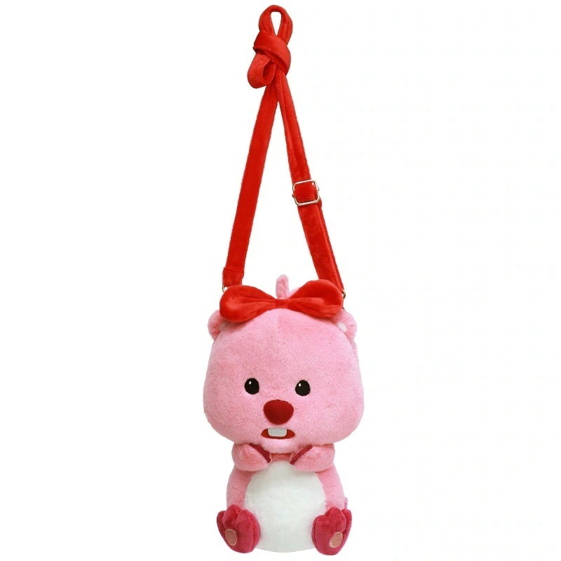 【急速出荷!】Loopyビーバーリボンぬいぐるみ斜めショルダーバッグかわいいルビー人形斜めリュックプレゼント店内全品30％オフ