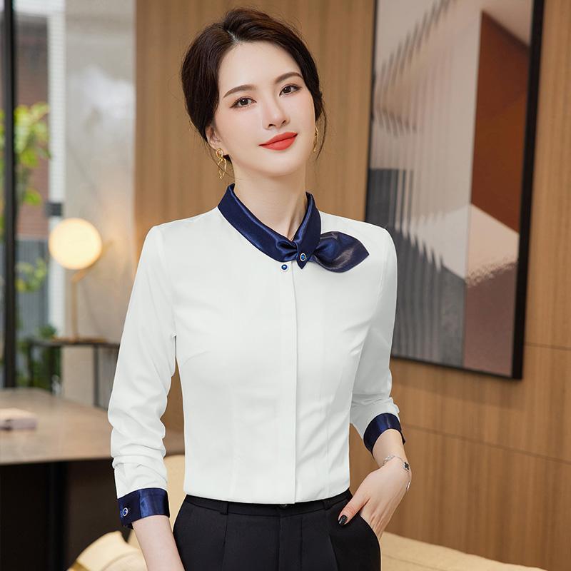 ブラウス レディース 春秋 白 シャツ シンプル オフィス カジュアル ビジネス スタイル 快適 通勤 プラスサイズ 5,255円