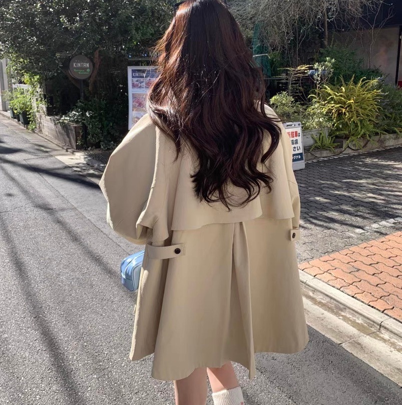 ショートトレンチコート トレンチコート トレンチジャケット ベージュ 黒 ブラック 韓国 オルチャン レディース ショート丈 ショート 高見えジャケット 高見えコート きちんとコート