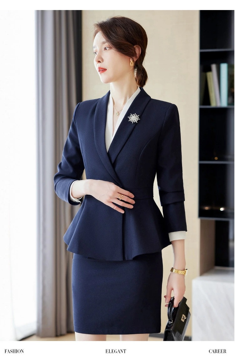 女性用 スーツ セットアップ 灰色 春秋 気質 宝石店 高級 美容 ワークウェア