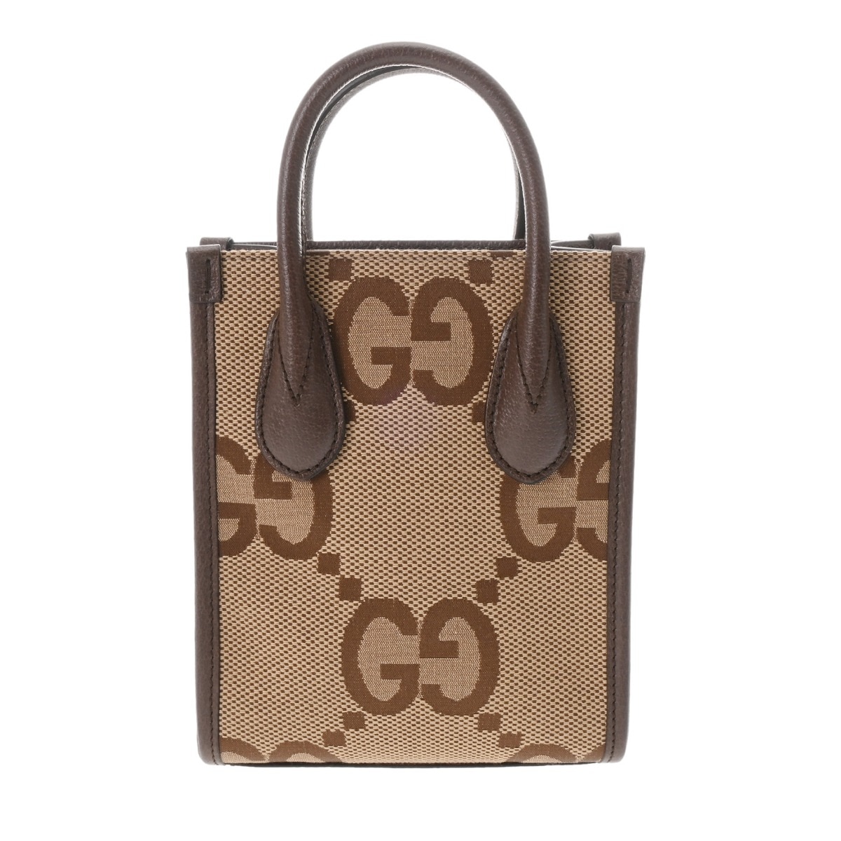 ミニ トートバッグ ジャンボGG 2WAY ベージュ/ブラウン 699406 レディース GGキャンバス レザー ハンドバッグ 新同 中古 銀蔵