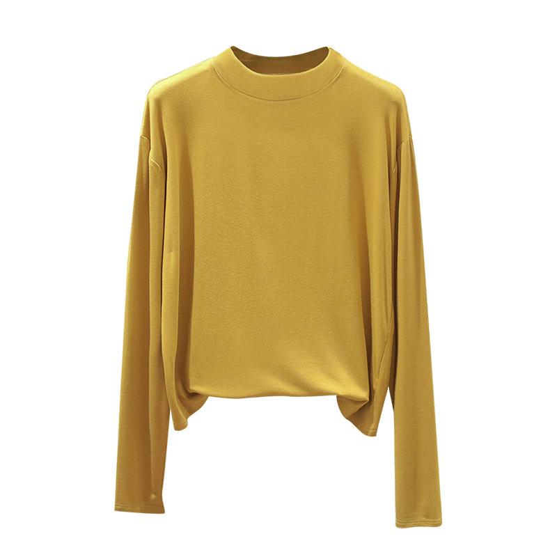 秋服 レディース ファッション オシャレ カワイイ シンプル 大人カワイイ 大きいサイズ ハイエンド ソフト セミ ラウンドネック セーター トップス