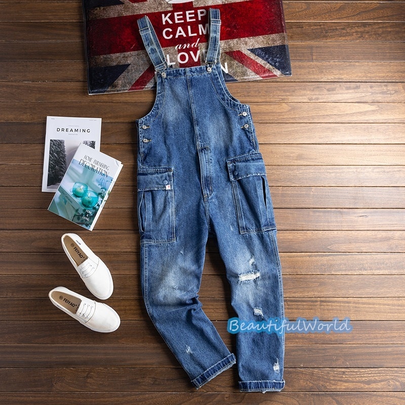 サロペット メンズ オーバーオール デニムオーバーオール つなぎ オールインワン サスペンダー ストリートアメカジ 作業服 春秋 お洒落24bdk30
