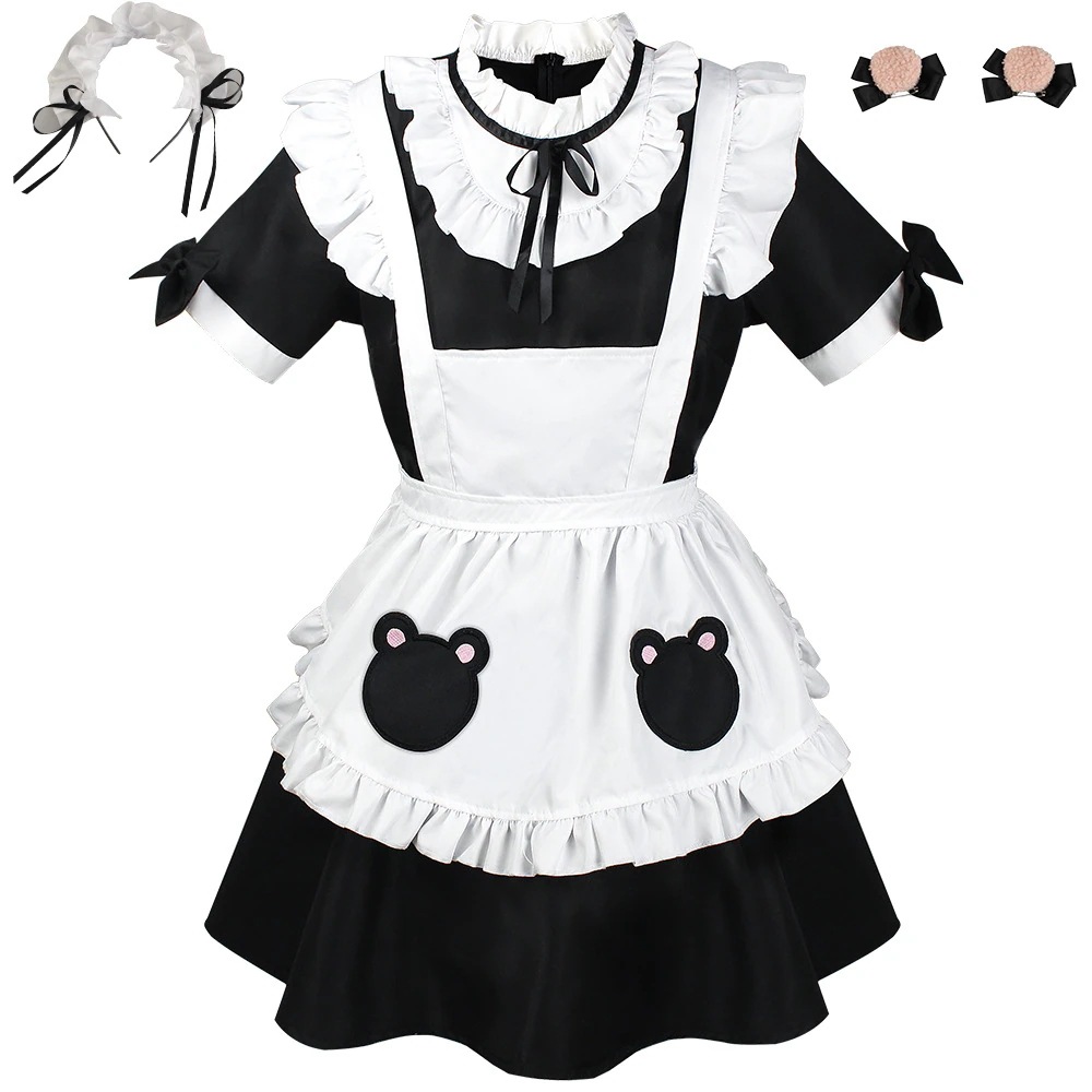 K1546日系超萌え熊メイド服cosロリータアニメ衣装かわいいロリータメイドcosスーツ