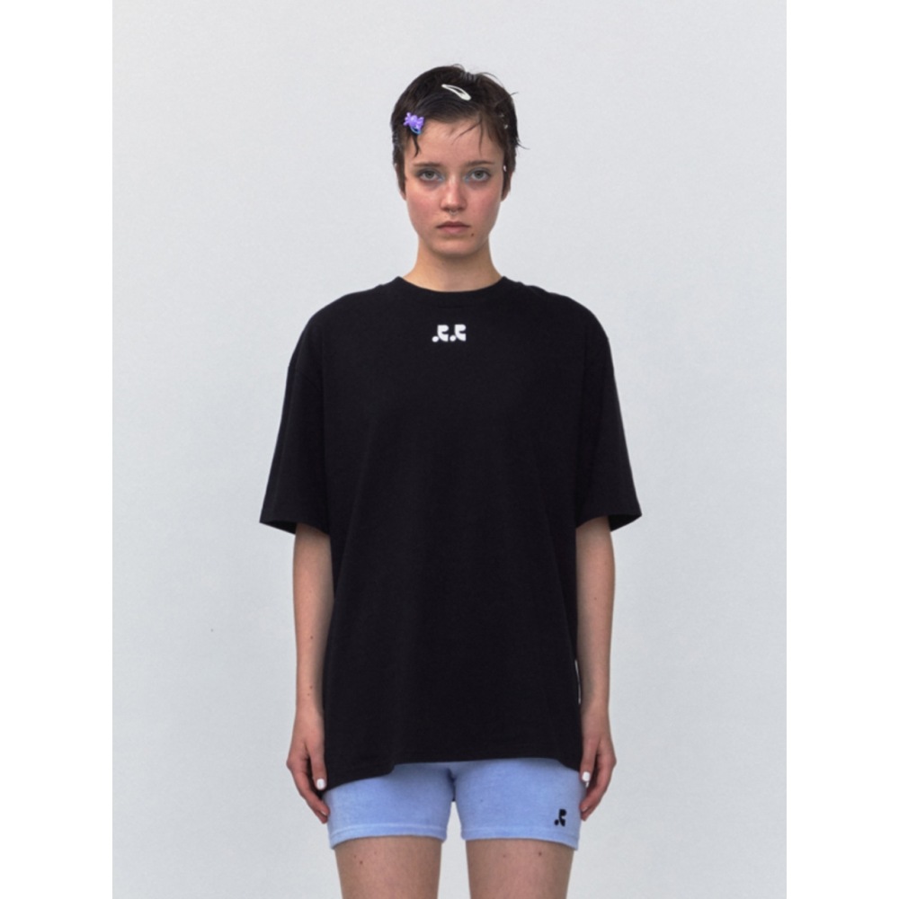 レスト&レクリエーション RR ロゴオーバーサイズ T シャツブラック