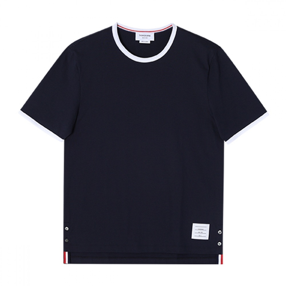 トムブラウン MJS083A 00042 415 ストライプコントラストメンズ半袖Tシャツ