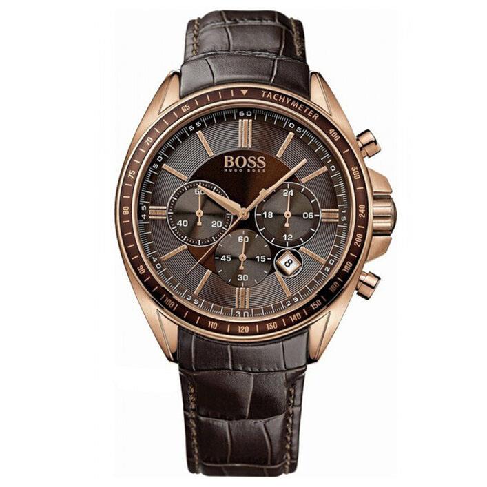 Hugo Boss 1513093 Driver Chronograph Brown Dial Brown Leather Men s Watch
