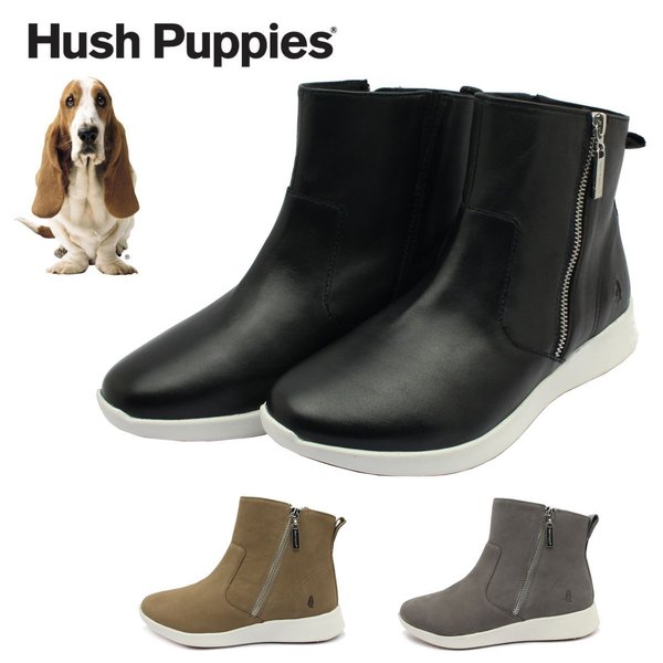 ハッシュパピー HushPuppies レディース レザー ショートブーツ スニーカー MODERN WORK ZIP BOOT 本革 3E 軽量 HW06723 12,943円