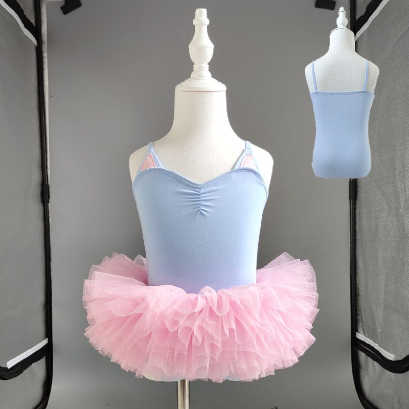 子供ダンス服女の子練習着女の子夏サスペンダーバレエ中国舞踊身体検査服