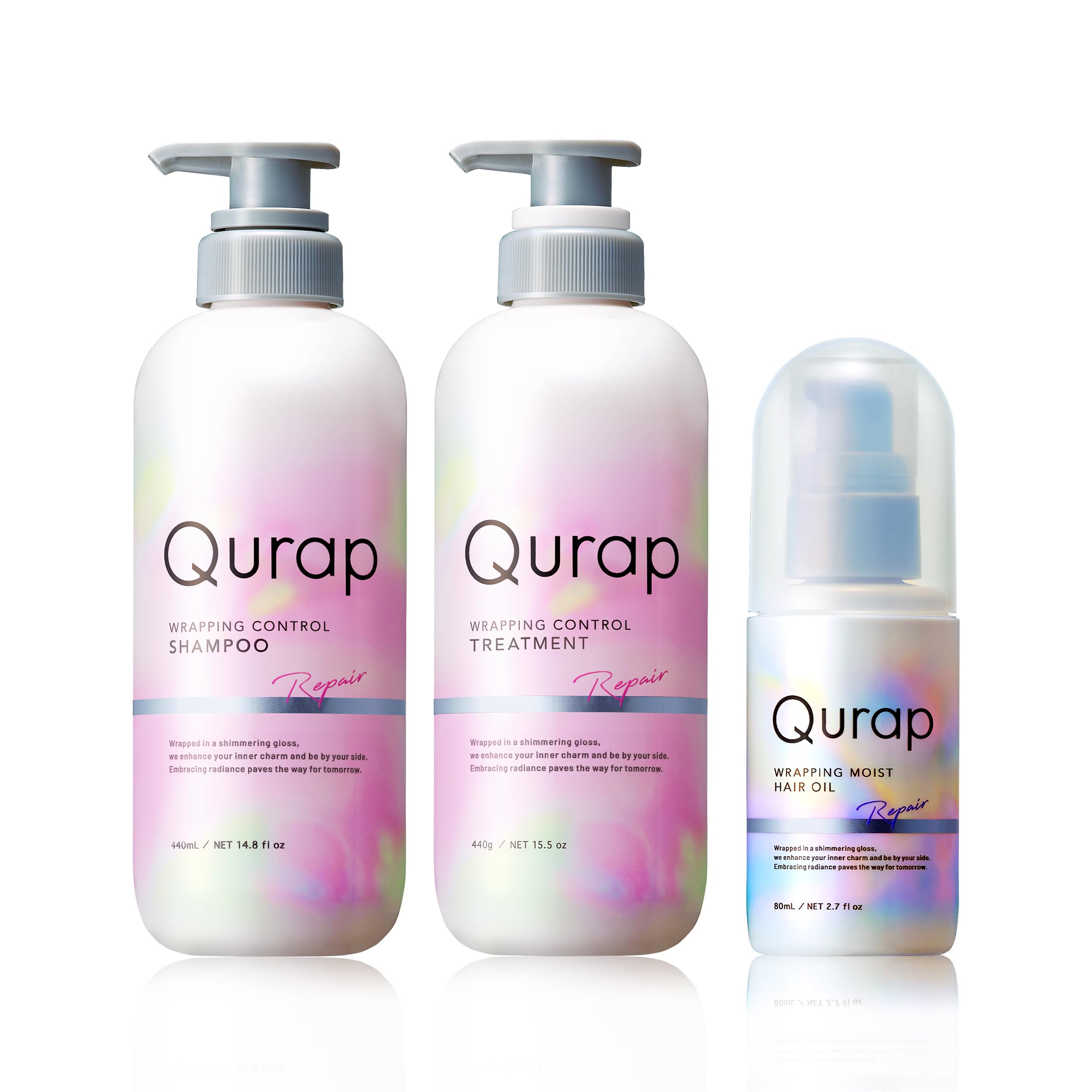 Qurap キュラップ シャンプー トリートメント ヘアオイル 【ラッピングコントロール】 3点 セット