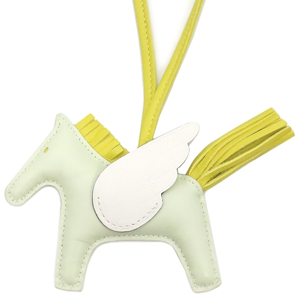 エルメス HERMES バッグチャーム ロデオPM ペガサス アニューミロ ヴェールフィズ×ライム×ニューホワイト 薄緑 黄緑 白 B刻印（2023年製）【中古】 55,620円