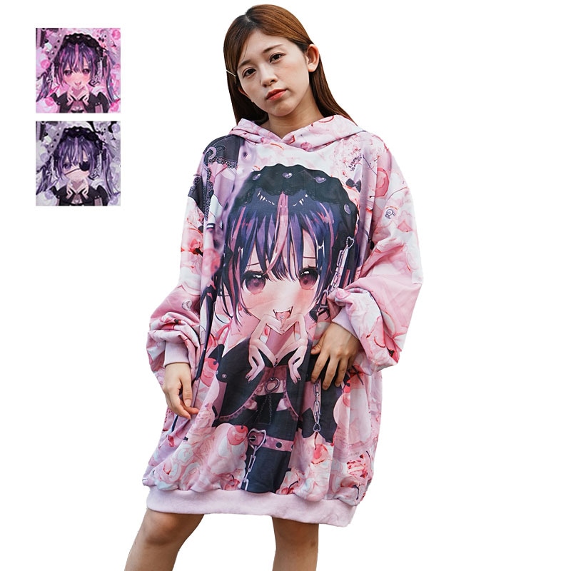 LOVE GIRL パーカー 長袖 原宿系 原宿 ファッション 病みかわいい 病みかわ 女の子 イラスト 地雷系 地雷 パンク jr-553-123
