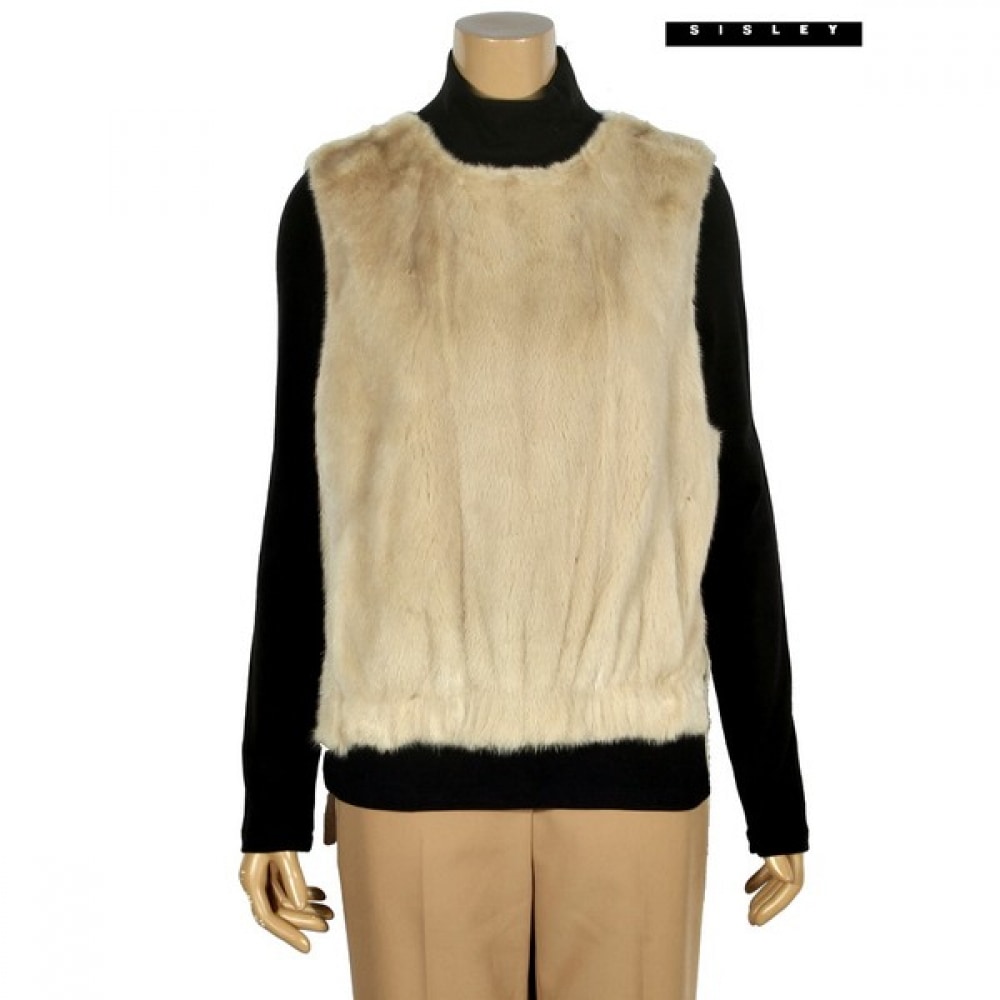 (シスレー) シスレーニットトリムミンクベスト SAFUC1461_BE