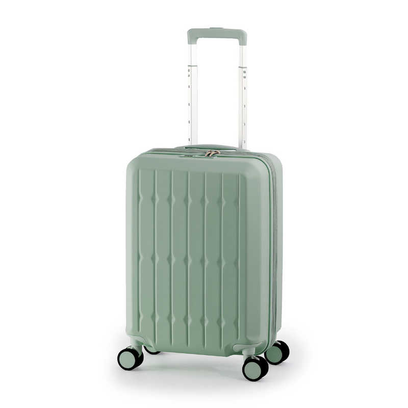 A.L.I　スーツケース ジッパータイプ 宿泊目安：1～3日間 37L ドリンクホルダー付き ダブルキャスター アッシュミントグリーン　ALI-6030SD-18W