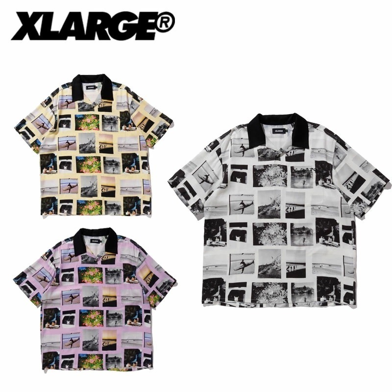 エクストララージ S S ALLOVER PHOTO PRINT SHIRT プリントシャツ 半袖シャツ カジュアル トップス