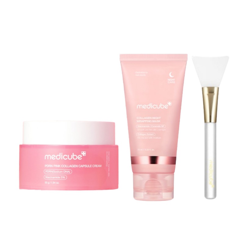 [コラーゲン保湿 SET] PDRN ピンクコラーゲン カプセルクリーム 55g +コラーゲンナイトラッピングマスク 75ml