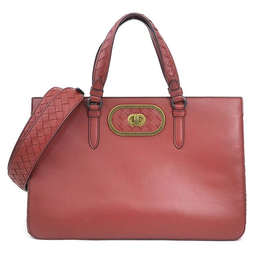 ボッテガヴェネタ BOTTEGAVENETA ハンドバッグ ショルダーバッグ イントレチャート レザー バーガンディ レディース e61035k