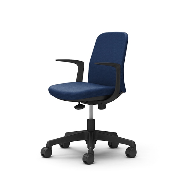【納期約45日】オカムラ CD23AR FZH3 ミディアムブルー Lives Entry Chair [オフィスチェア デザインアーム 5本脚(コンパクトタイプ) ブラックボディ]