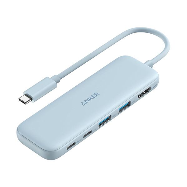 （まとめ） アンカージャパン ANKER 332 USB-Cハブ（5-in-1 PD100W対応） ブルー A8355031 1個 [x2セット]