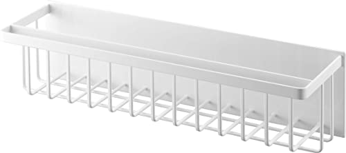 山崎実業(Yamazaki) マグネット バスルームバスケット ワイド ホワイト 約W44.3D12.3H12cm タワー tower 浴室ラック フック付き 奥行スリム 浮かせる収納 3769