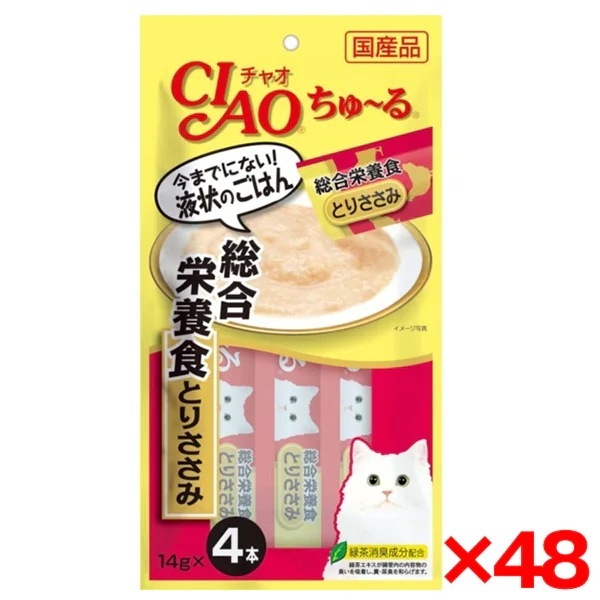 48個セット CIAO(チャオ) ちゅ～る 総合栄養食 とりささみ 14g×4本