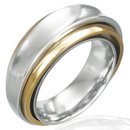 トリップルステンレスリング（ゴールド）（LRC209）指輪 24号 金色 個性的な形状 上品 ライン サージカルステンレス316L 男性 女性 プレゼント 誕生日 ギフト r0213xxxxxxxx