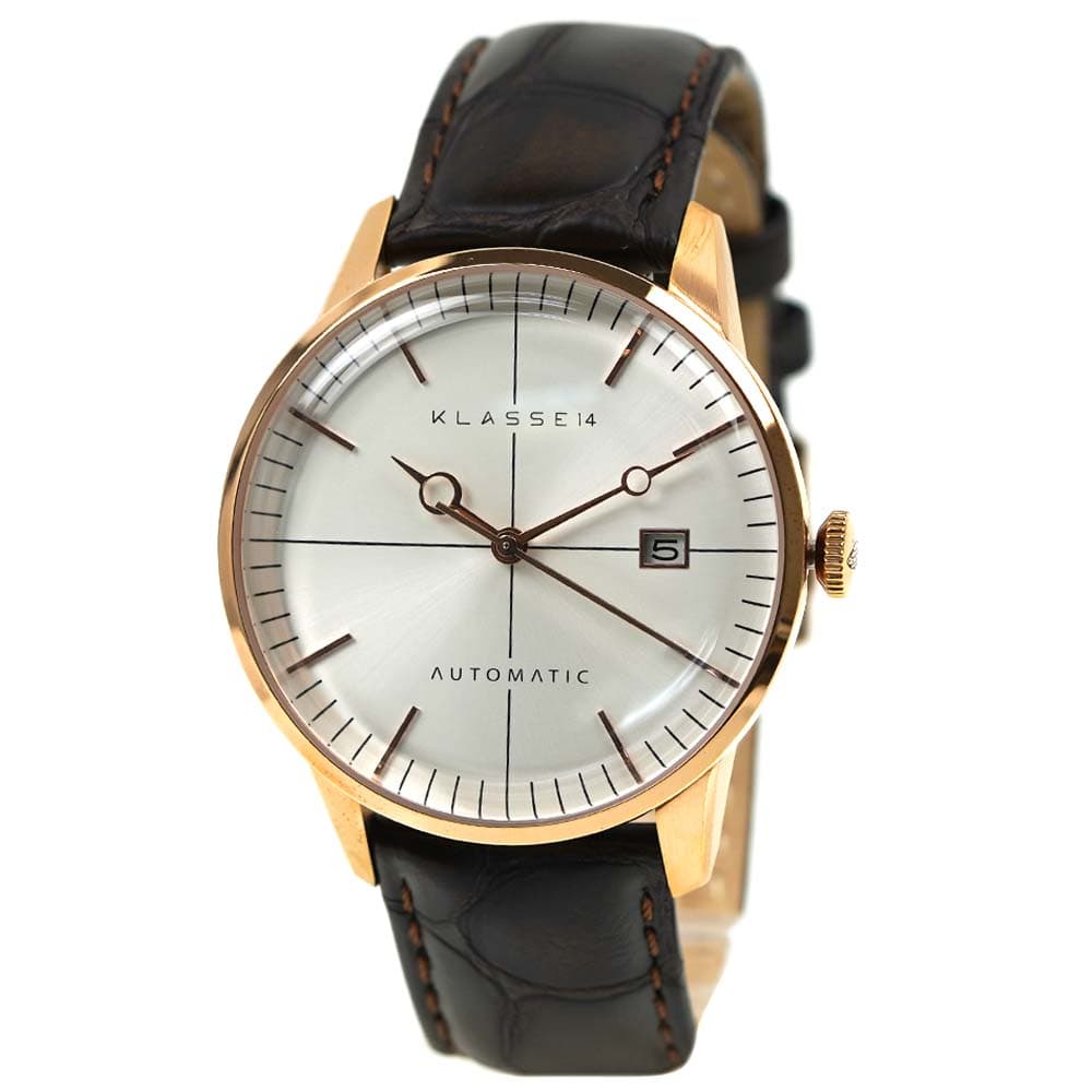 クラス14 腕時計 自動巻き 手巻き可 日付カレンダー MIYOTA製機械式薄型ムーブメント Cal.9015搭載 24石 ドーム型レンズ Dバックル レザーベルト Klasse14 DISCO VO