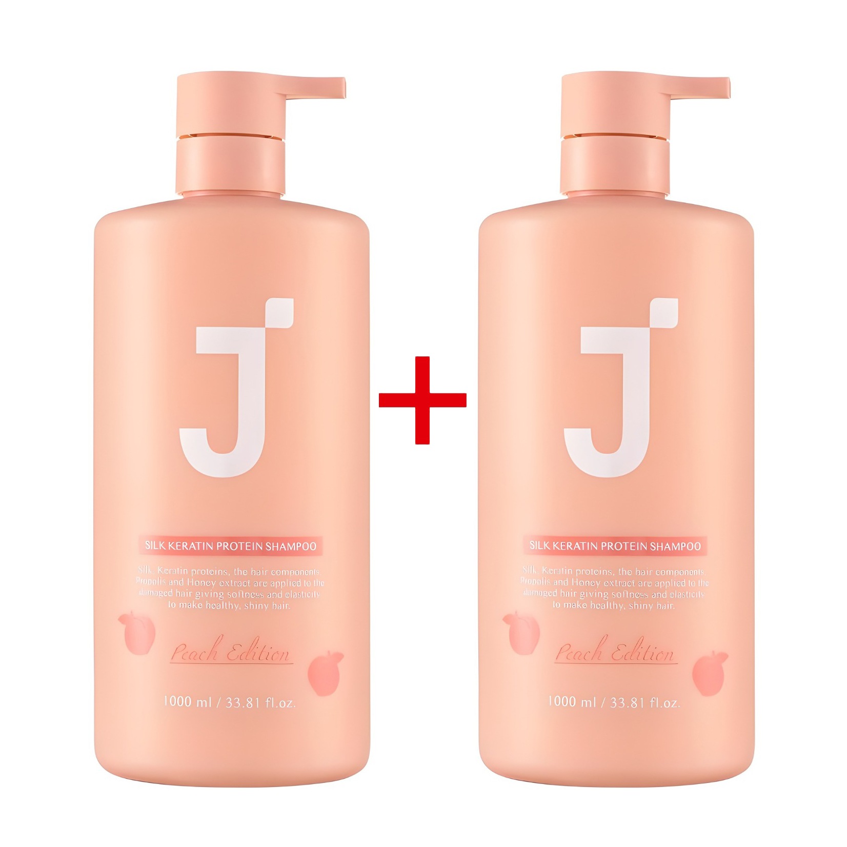 [大容量]シルクケラチンタンパク質シャンプーピーチエディション 1000ml+1000ml /桃の香り/タンパク質保湿