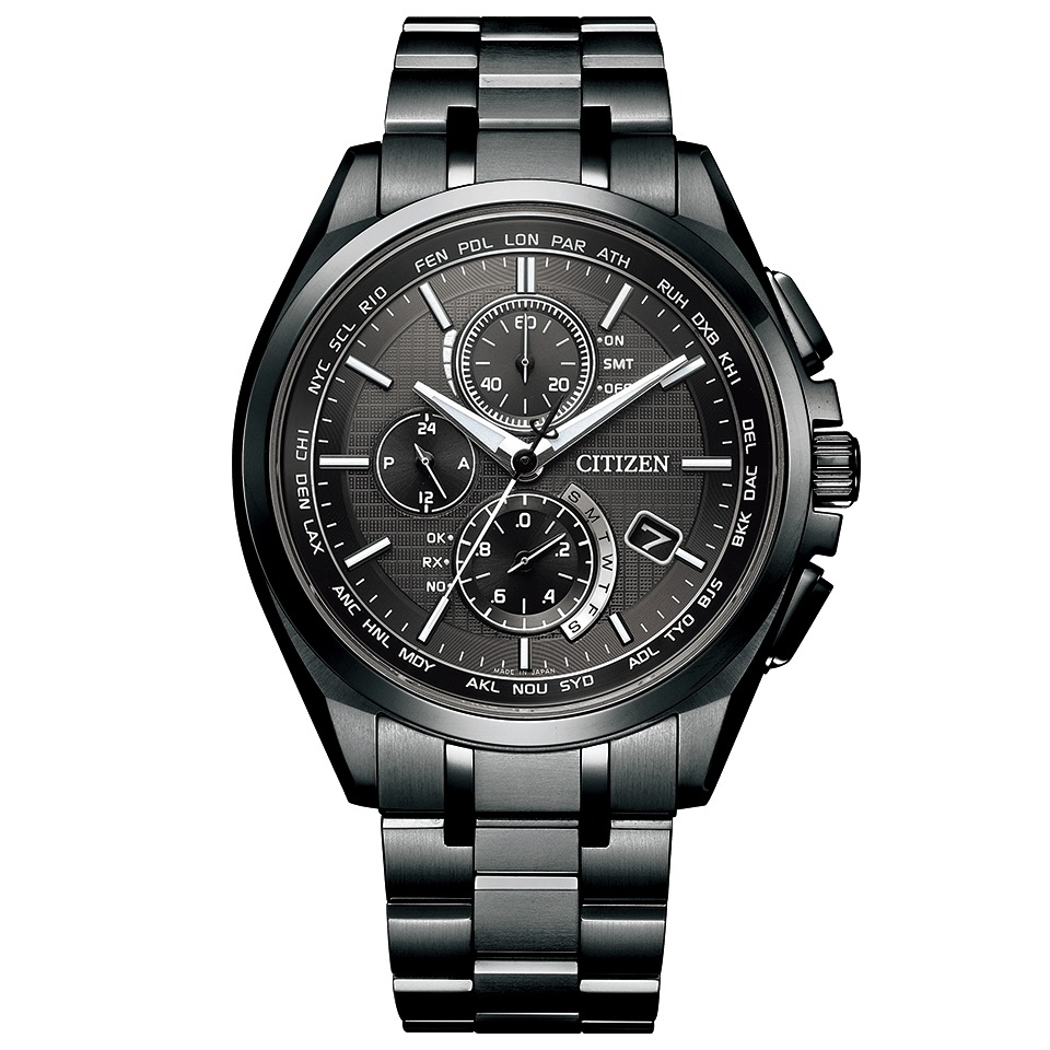 ATTESA（アテッサ） AT8044-56E Black Titanium Series（ブラックチタンシリーズ） エコ・ドライブ電波時計 ワールドタイム