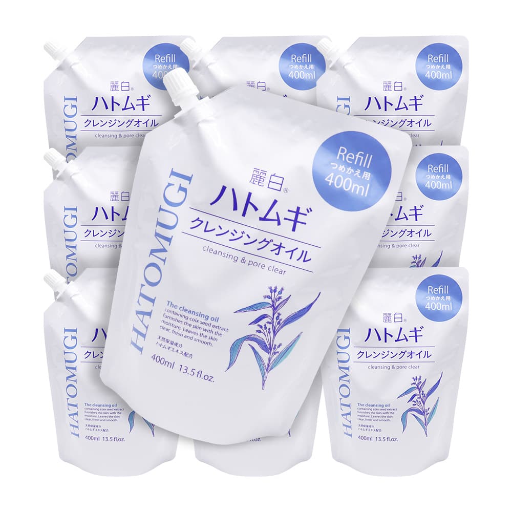 麗白 ハトムギ クレンジングオイル つめかえ用 400ml ×10個 天然保湿成分 ハトムギエキス配合 日本製