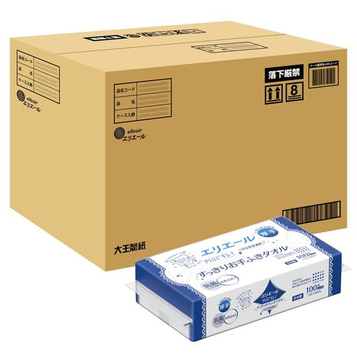 【ケース販売】エリエールPLUS+キレイすっきりお手ふきタオル100枚×60パック