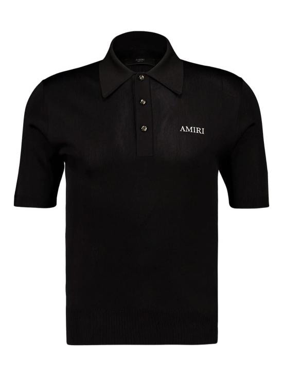 AMIRI Men Polo Shirts AMKNPO1067 BLACK Black