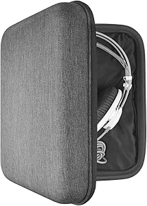 ケース Shield ヘッドホンケース 互換性 ハードケース 旅行用 ハードシェルケース ラージサイズ レイフラットOver-Ear Headphones に対応 収納ポーチ付属 (ダークグレー)