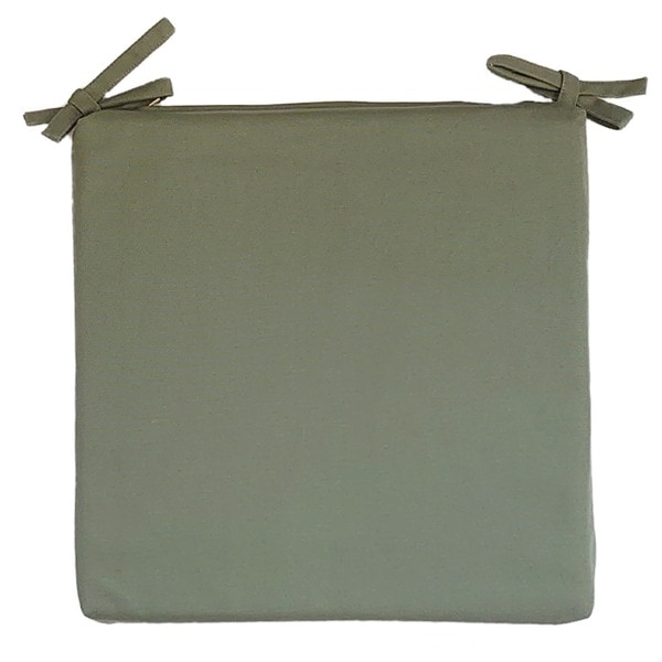 低反発 シートクッション モスグリーン[オックス] 無地 綿100%のカバー付き いす用 クッション