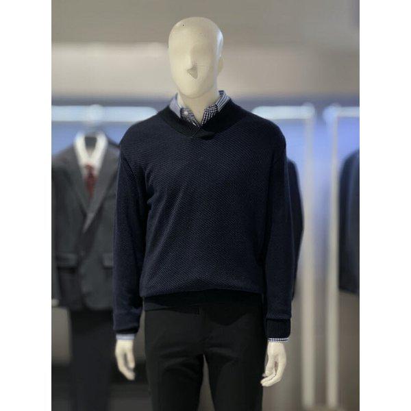 [] () ネイビーカラー Vネック セミオーバーフィット ニットセーター Tシャツ TW8818032014 (P003723086)