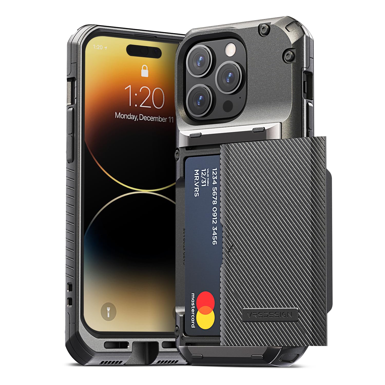 VRS DESIGN Damda Glide Pro スマホケース iPhone 14 Pro用 頑丈なセミオートウォレット[カード4枚]iPhone 14 Proケース(2022)対応 (グルーヴメ