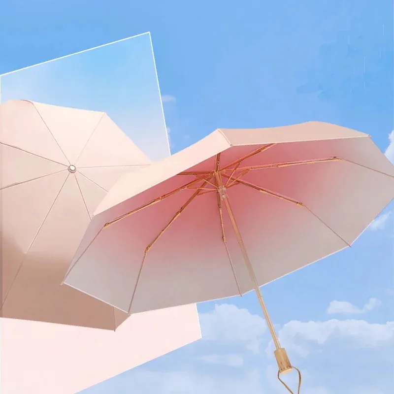 【20点セット】メガ割レイングッズ 日傘 折りたたみ 遮光100 晴雨兼用傘 軽量 三つ折り二重グラデーション日傘UVカット 日傘 完全遮光