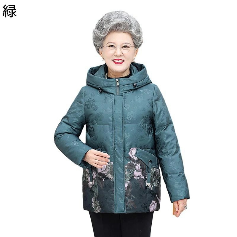 レディースダウンコート レディース ジャケット 花 花柄 プリント フード付き アヒル羽毛 長袖 冬 防寒ジャケット トップス 保温性 雪対策 可愛い 外出 用 オシャレ シンプル 日常着用 普段用