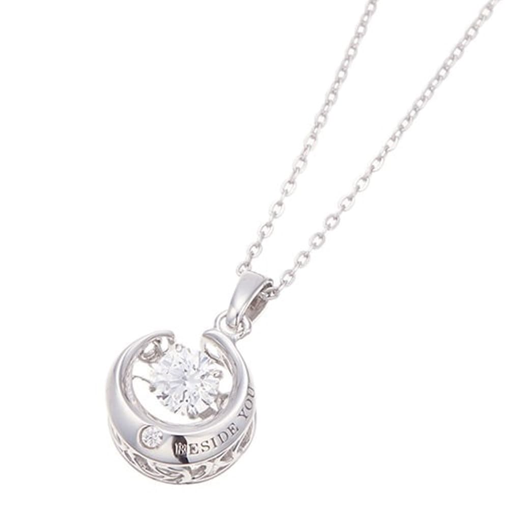 ネックレス レディース スーパーキュービックジルコニア 揺れる 三日月 シルバー925製 7,920円