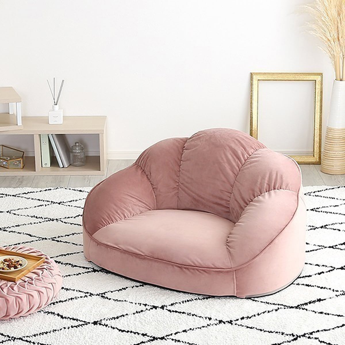 大人かわいいインテリア ローソファ1人掛け 【Chammy -チャミー-】 9,823円