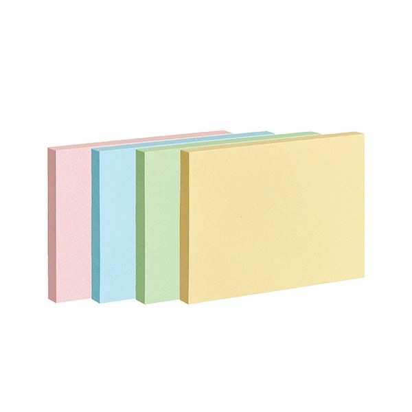 （まとめ） TANOSEEふせん 75x100mm 4色混色 1パック（10冊） [x5セット]