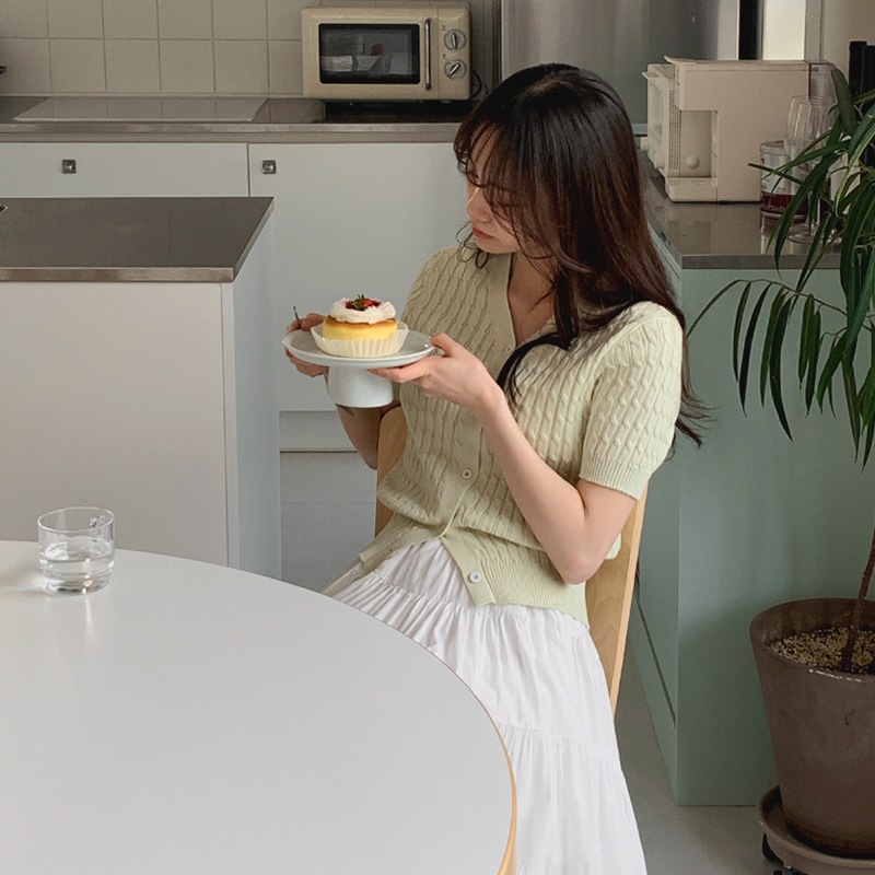 [tcd0427] 韓国ファッションプレッシャーVネック半袖カーディガン