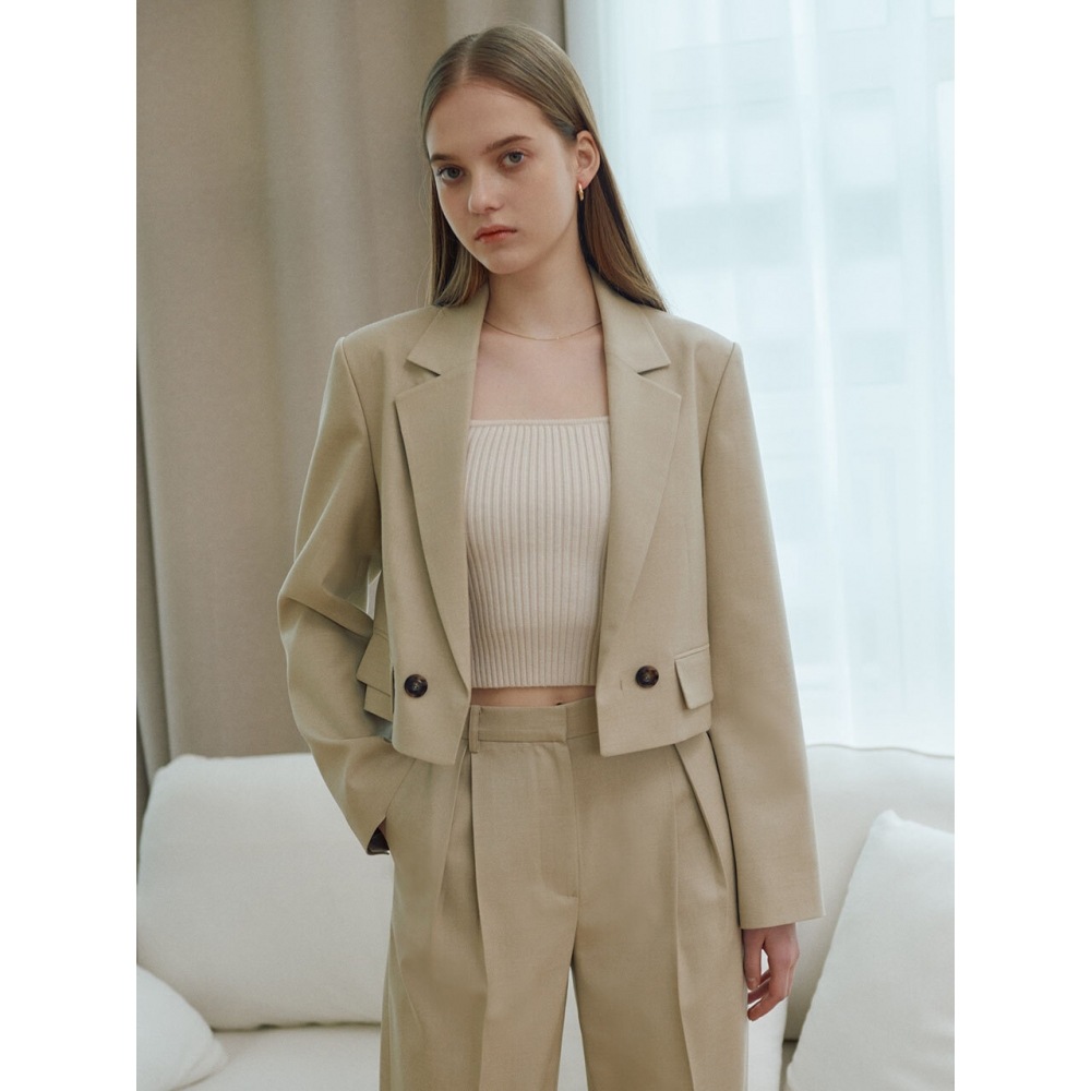 LOEUVRE ダブルボタン シングル クロップ ジャケット SW2SJ550 91