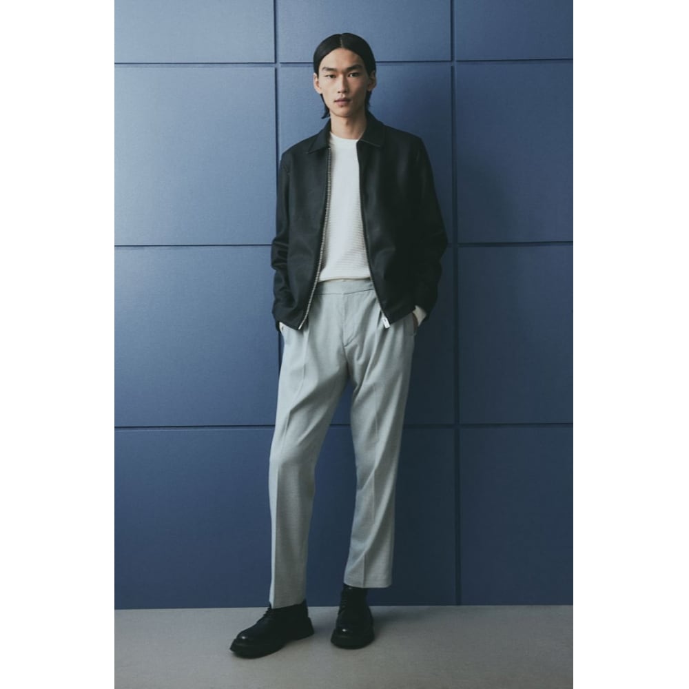 H&M クリスレッグパンツレギュラーフィットライトグレー