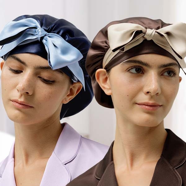 二重構造 100% シルク スリープキャップヘアキャップレディースヘアケア跡が残らないマルベリーシルク バスキャップ特大 4,585円